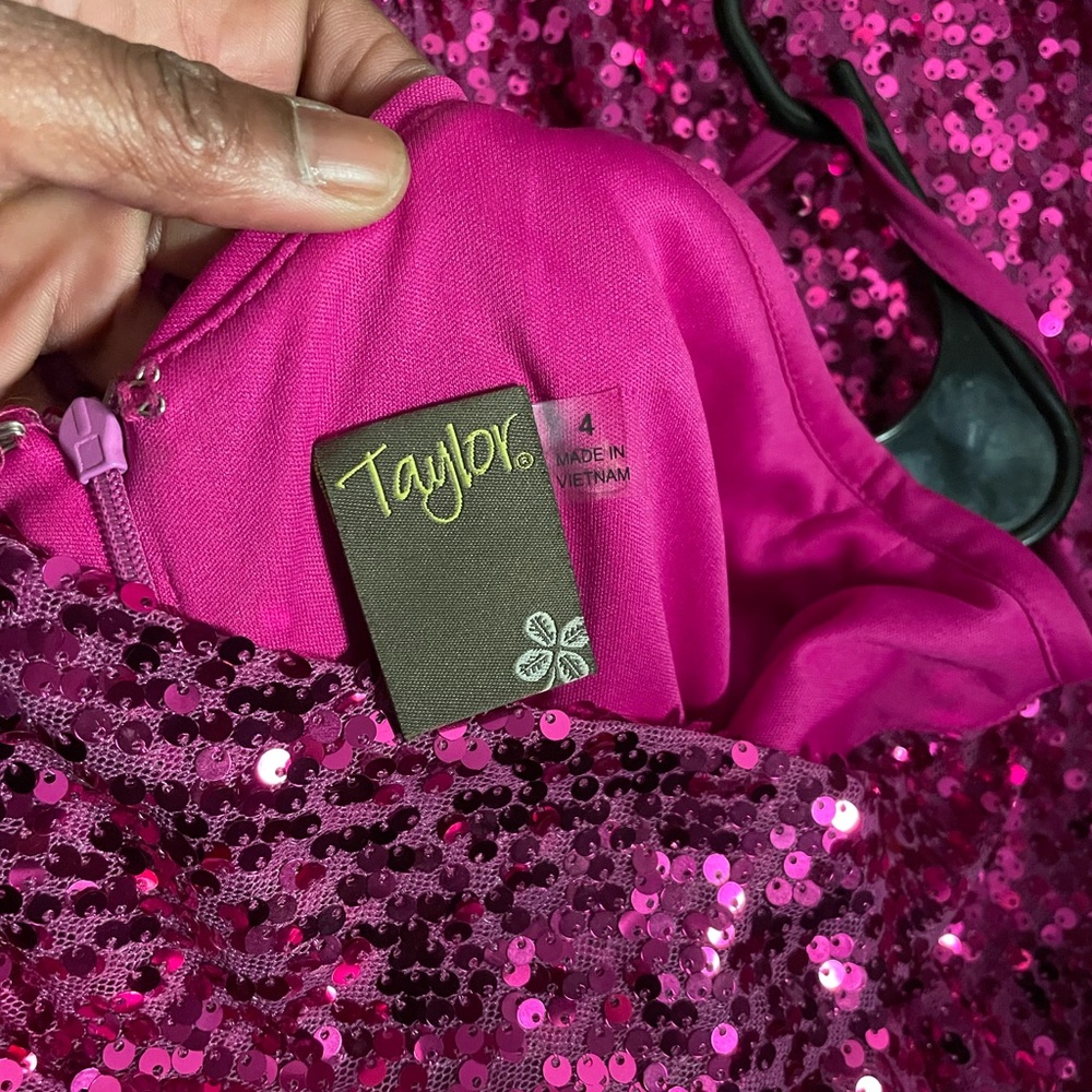 Taylor Women's Pink Sequin Maxi Dress